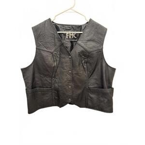 FMC Black Leather Vest 5X